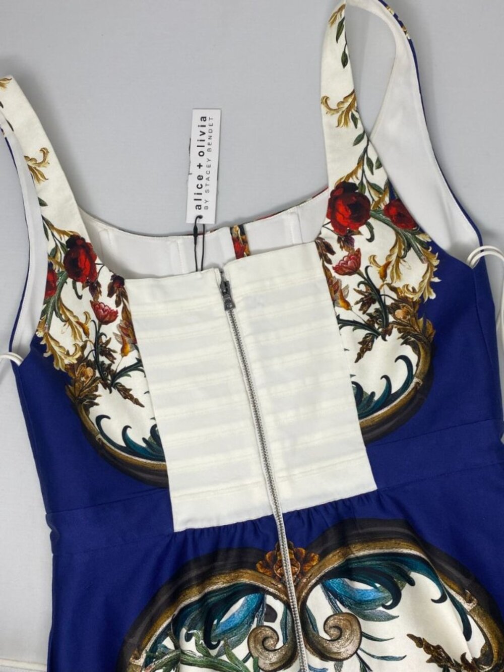 Alice + Olivia Diana Gilded Rose Structured Midi Dress 10 NWT $660 - Picture 10 of 11